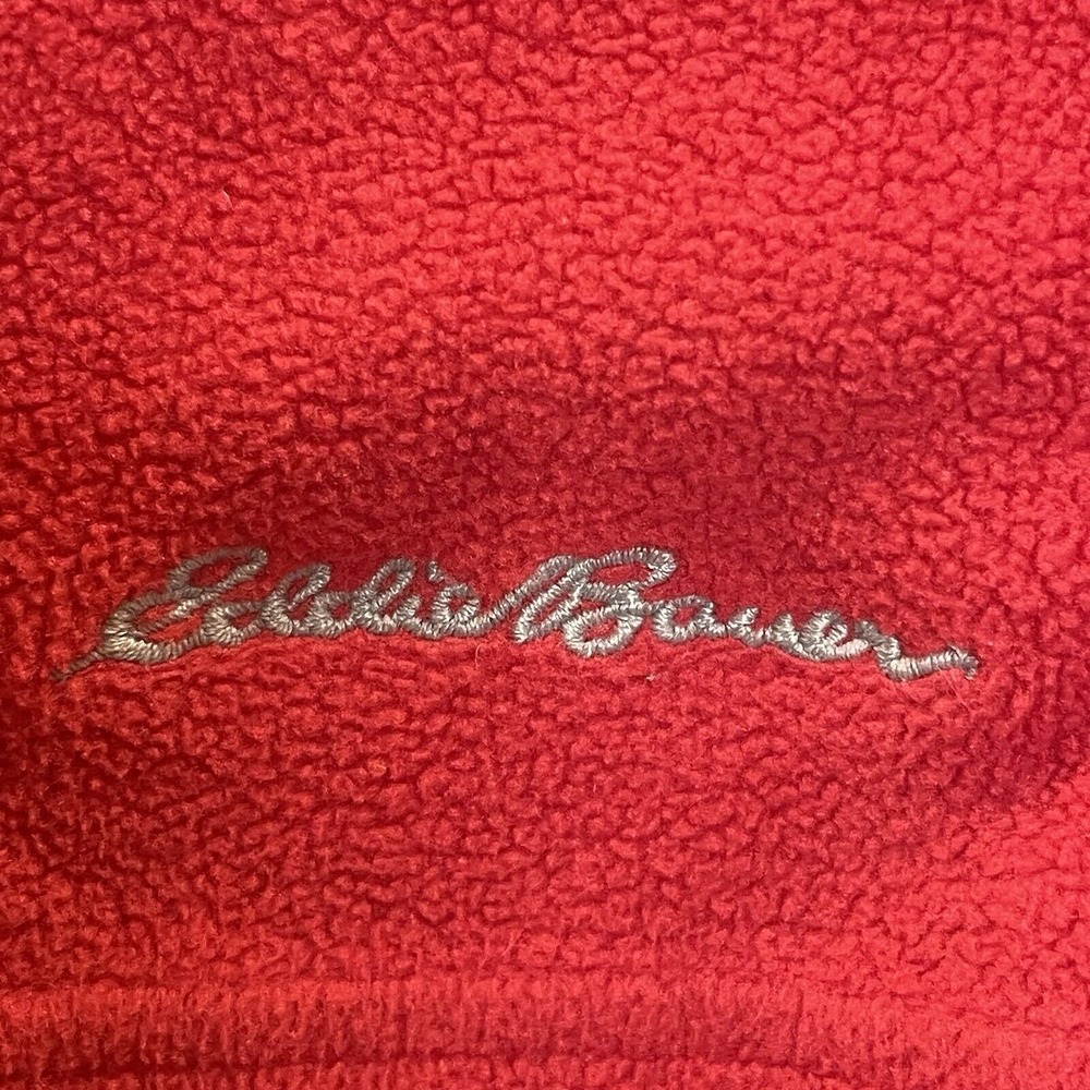 Eddie Bauer Womens S Polar Fleece Sweatshirt Red Pullover 1/4 Zip Long Sleeve - Picture 4 of 10